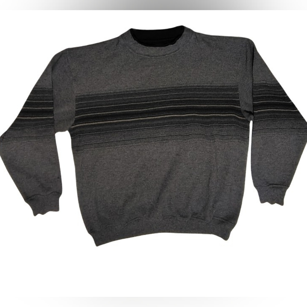 Vintage Knights Sportswear Mens Sweatshirt Medium‎ Crew Neck Striped Heavy Knit
